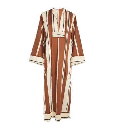 Johanna Ortiz Real Shamans Midi Dress In Brown