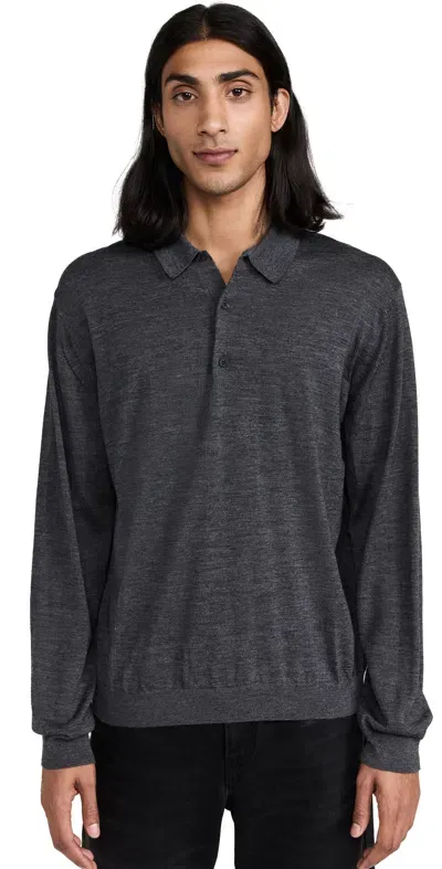 John Elliott Cashmere Blend Polo Charcoal