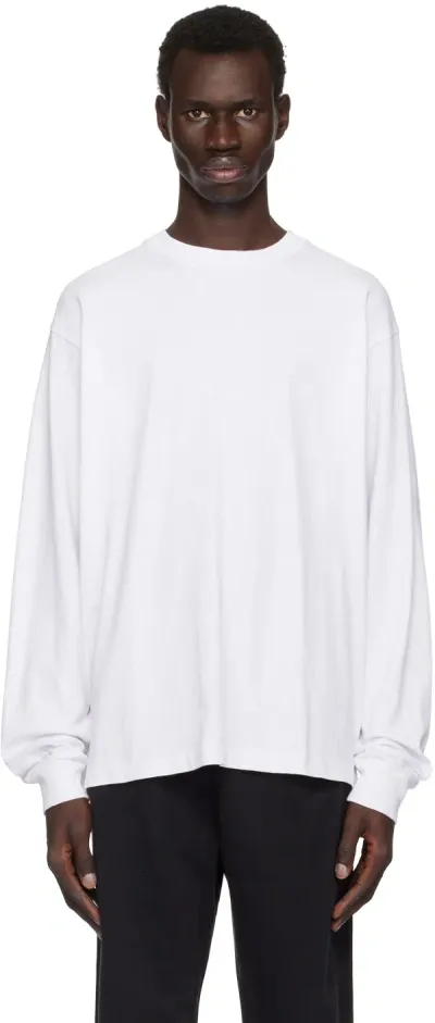 John Elliott White Long Sleeve University T-shirt