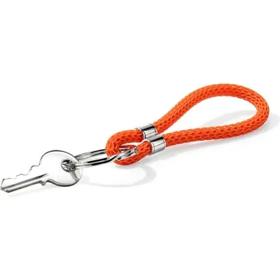 John Hardy Jh Key Chain, Sterling Silver, Rubber In Orange