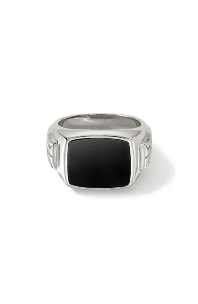 John Hardy Onyx Signet Ring In Silver