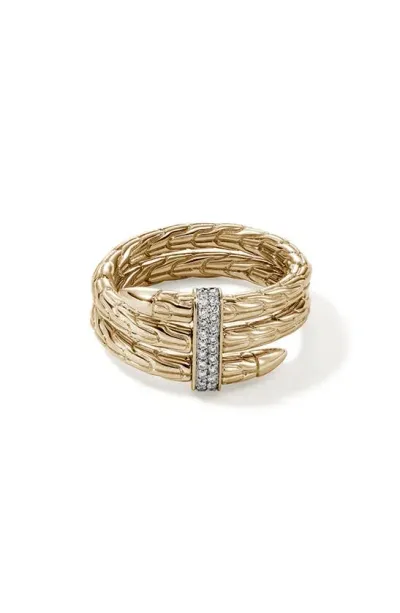 John Hardy Spear Diamond Bypass Ring In Gold