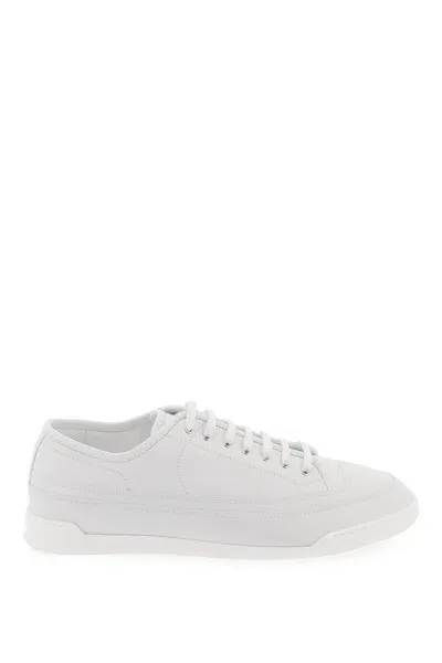 John Lobb Leather Court Sneakers In In White