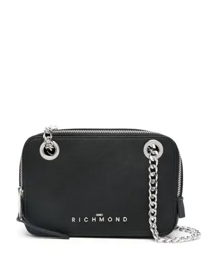 John Richmond Logo-lettering Shoulder Bag In Black