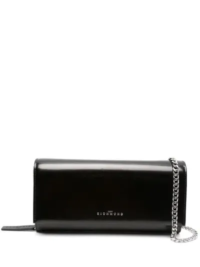 John Richmond Logo-print Clutch Bag In Black