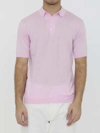 John Smedley Adrian Polo Shirt In Pink