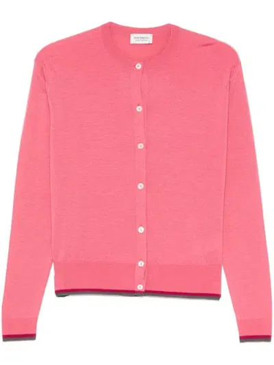 John Smedley Raina Cardigan In 3 Ash Rose/hlg