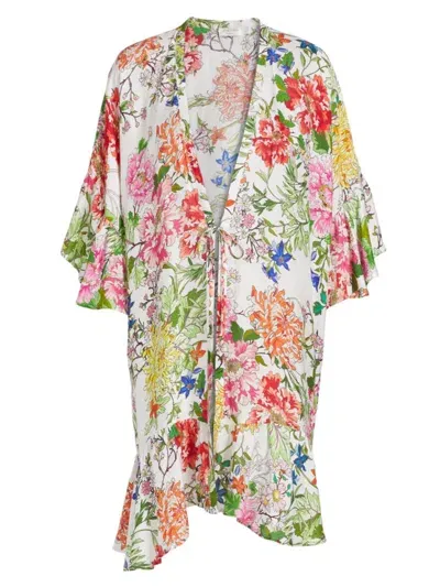 Johnny Was Metalli Giorno Ruffle Kimono In Neutral