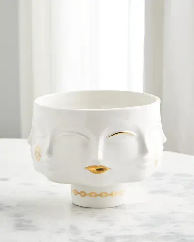 Jonathan Adler Gilded Muse Dora Maar Bowl In White