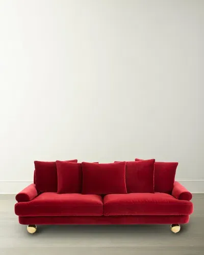 Jonathan Adler Greenwich Sofa In Burgundy