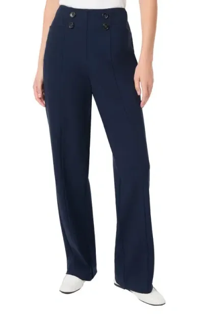 Jones New York Button Detail High Waist Sailor Pants In Pacific Navy