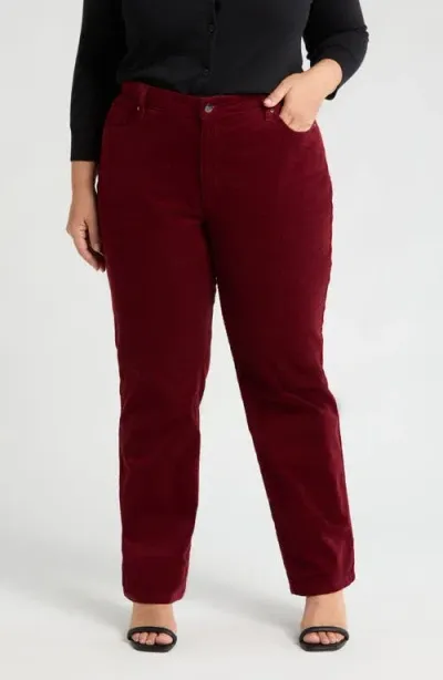 Jones New York Lexington Straight Leg Pants In Bordeaux