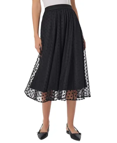 Jones New York Women's Shirred-waist Pull-on Midi Dress In Jones Black