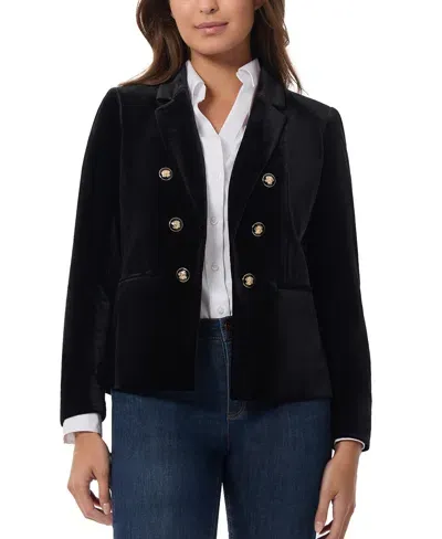 Jones New York Women's Velvet Faux Double-breasted Jacket In Jones Black