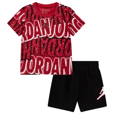 Jordan Boys Infant   Play Aop Short Set In Black/red