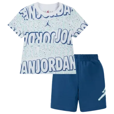 Jordan Boys   Play Aop Short Set In Blue/white