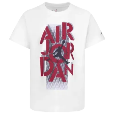 Jordan Boys Preschool   Aj4 Grid Lock Short Sleeve T-shirt In White/red