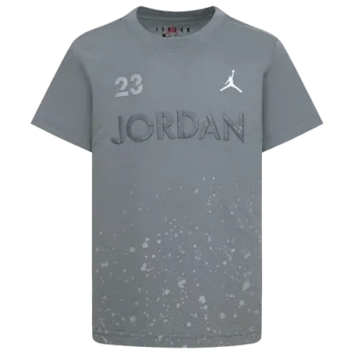 Jordan Boys Preschool   Aj4 Wet Cement Short Sleeve T-shirt In White/smoke Gray