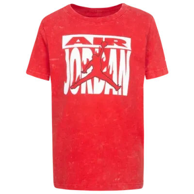 Jordan Boys Preschool   Fire Throwback Short Sleeve T-shirt In Fire Red