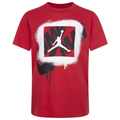 Jordan Boys Preschool   Jumpman Stencil T-shirt In White/fire Red