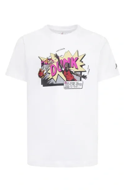 Jordan Kids' Comics Dunk Graphic T-shirt In White/white