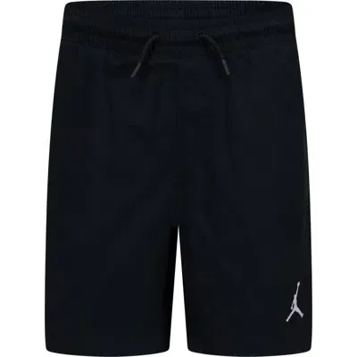 Jordan Kids' Essentials Woven Cotton Shorts In Black/black