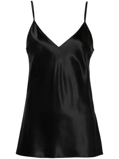 Joseph V-neck Silk Top In Black