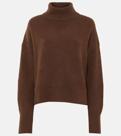 Joseph Cashmere-blend Turtleneck Sweater In Brown