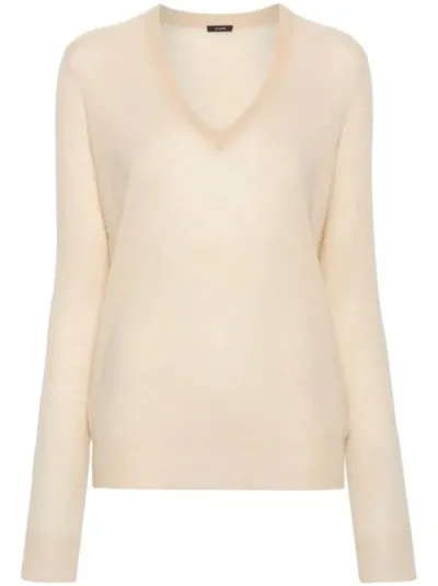 Joseph V-neck Cashmere Jumper In Neutrals