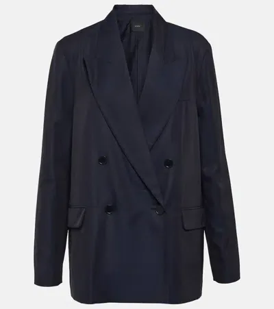 Joseph Jaden Silk And Cotton Blazer In Blue