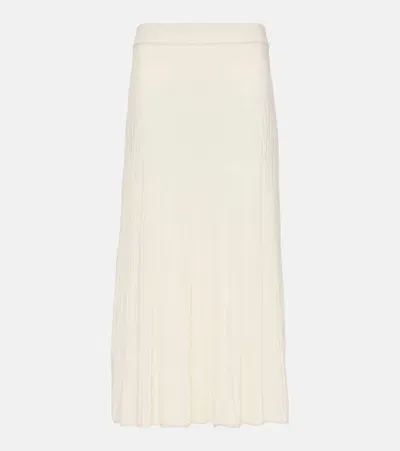 Joseph Knitted Wool Midi Skirt In White