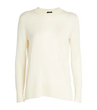 Joseph Merino Wool-silk Sweater In White