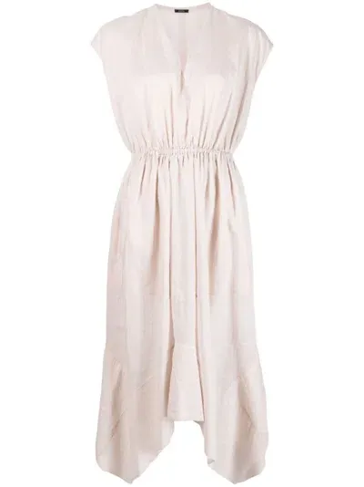 Joseph Pleated Midi Dress In Pink