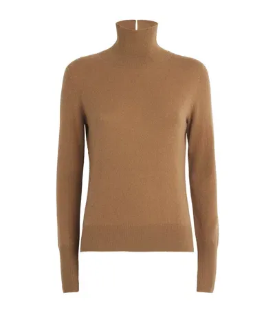 Joseph Pure Cashmere Rollneck Sweater In Brown