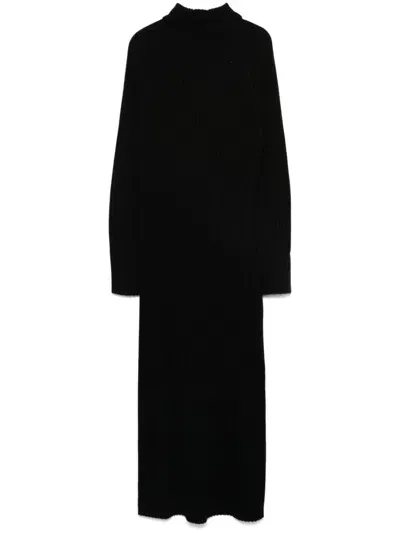 Joseph Ribbed-knit Midi Dress In Black