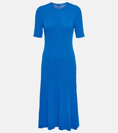 Joseph Ribbed-knit Midi Dress In Ultra Marine