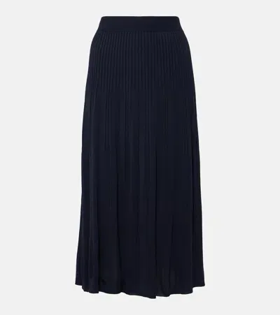 Joseph Ribbed-knit Midi Skirt In Blue