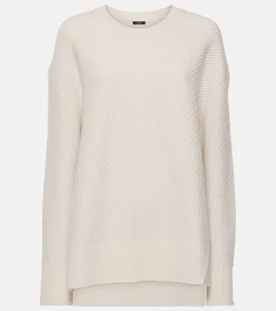 Joseph Ribbed-knit Wool-blend Sweater In White