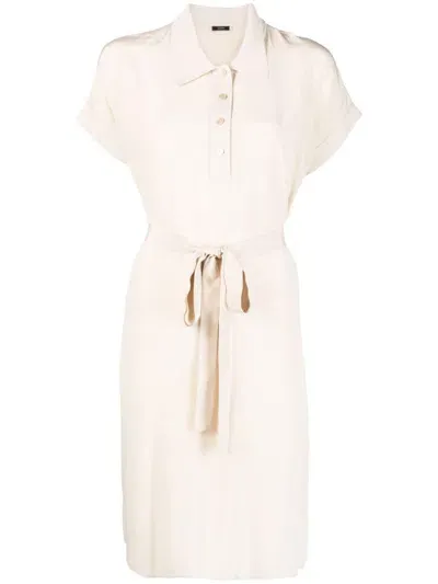 Joseph Rosemoore Silk Shirt Dress In Nude