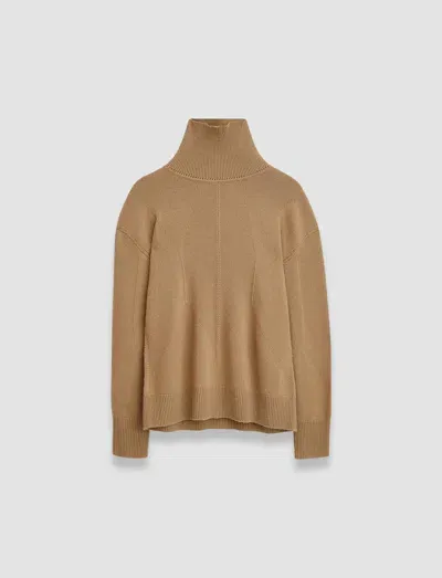 Joseph Ribbed Mohair-blend Turtleneck Sweater In Oak