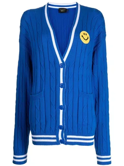 Joshua Sanders Ribbed V-neck Cardigan In Blue