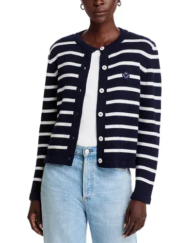 Joshua Sanders Striped Knit Cardigan In Blue