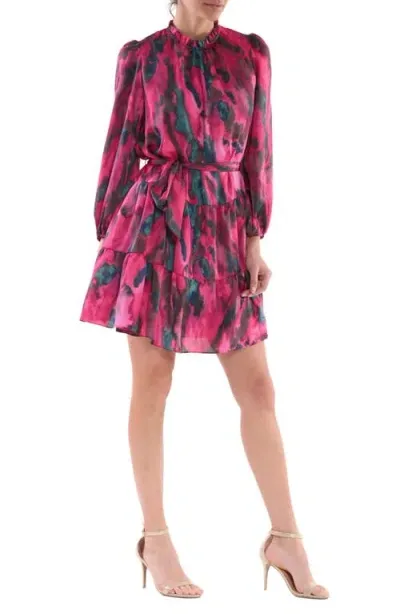 Julia Jordan Long Sleeve Ruffle Hem Dress In Pink