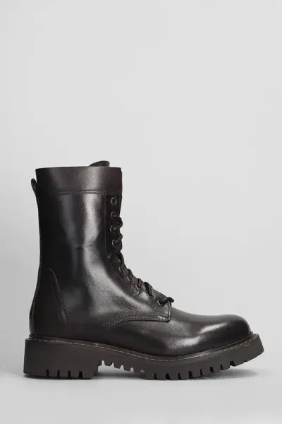 Julie Dee Combat Boots In Brown