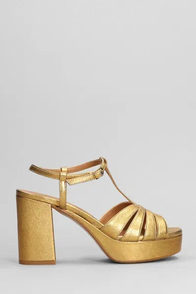 Julie Dee Sandals In Bronze Leather In Brown