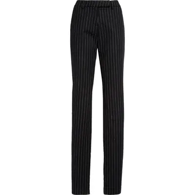 Julie Kegels Pipa Pinstripe Stretch Wool Slim Trousers In Dark Navy