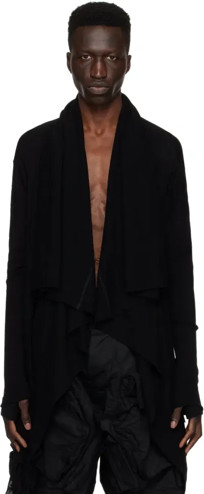 Julius Black Damaged Drape Cardigan