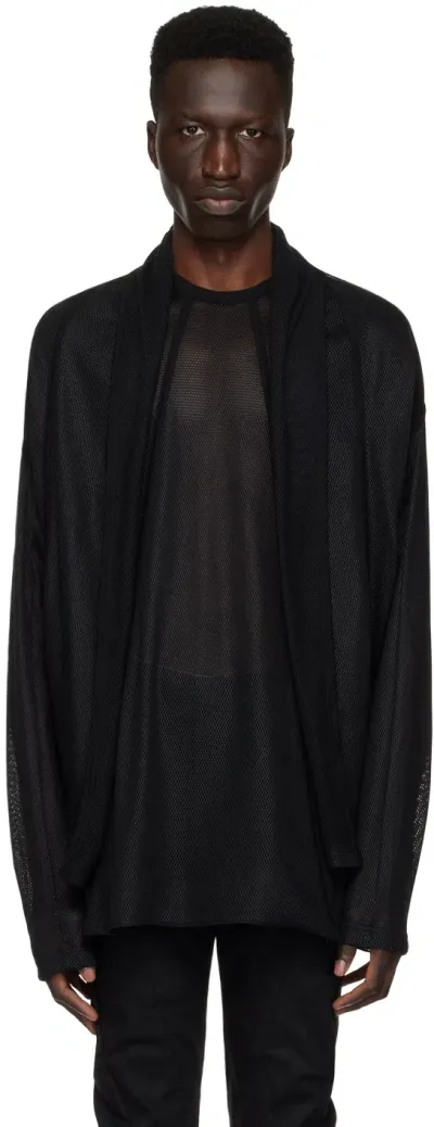 Julius Black Drape Neck Cardigan