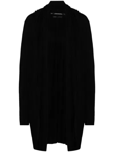 Julius Draped Jersey Cardigan In Black