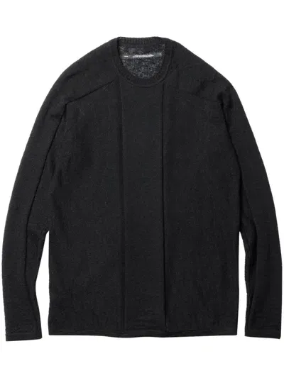 Julius Panelled Knit Jumper In Black